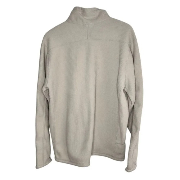 The North Face Quarter Zip Fleece Pullover Textured Beige Outdoor Sweater L - Picture 2 of 4